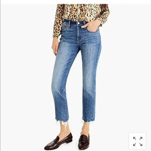 J crew slim boyfriend jeans with chewed up hem
